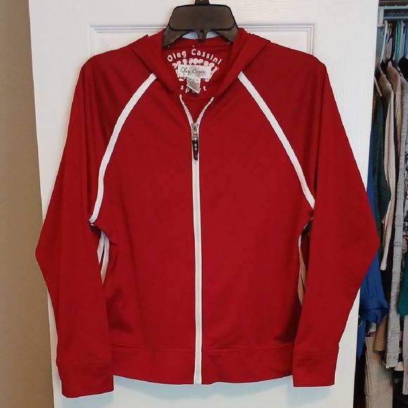 Oleg Cassini Sport Jacket -Red With White Accents - Picture 1 of 5